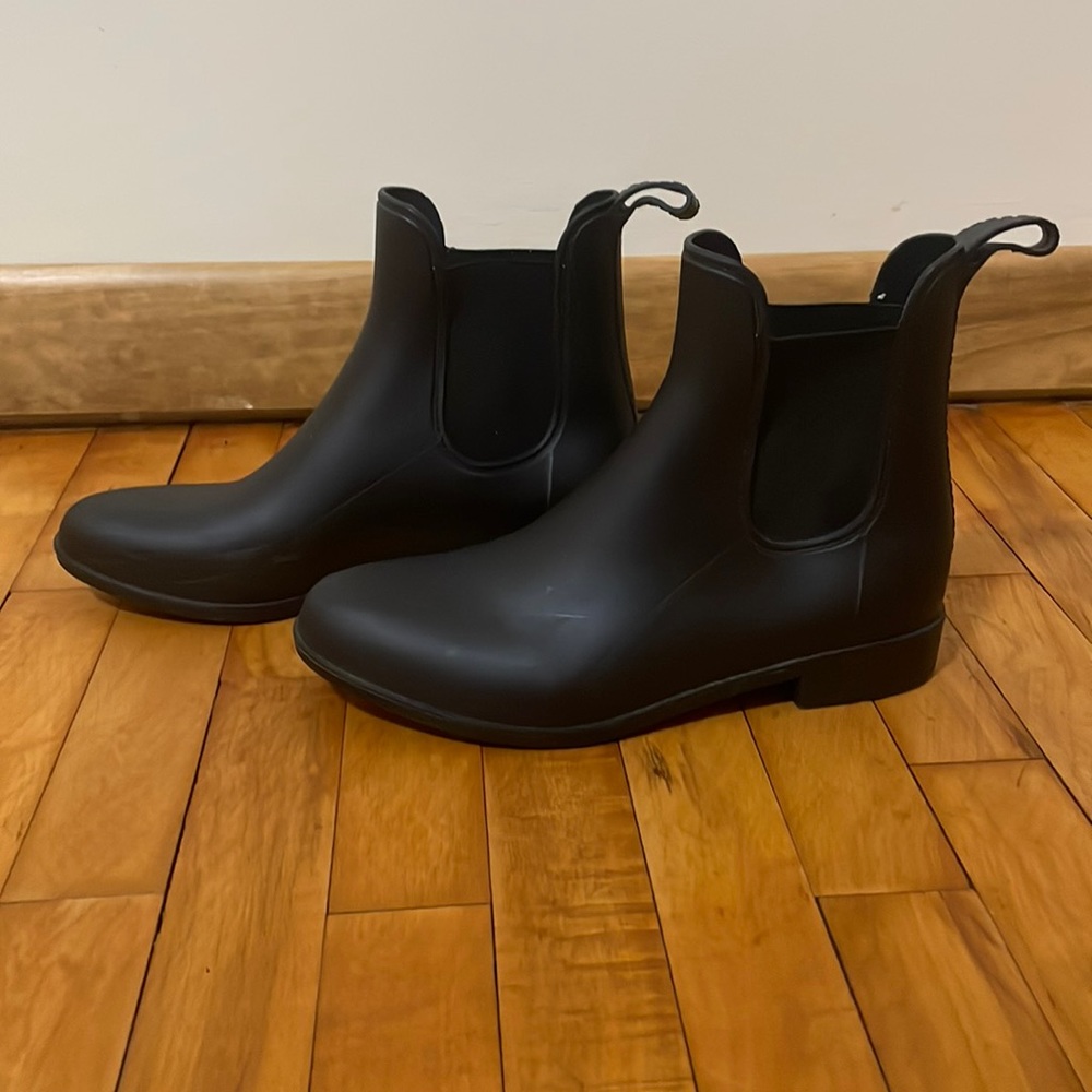 Matte black boots
